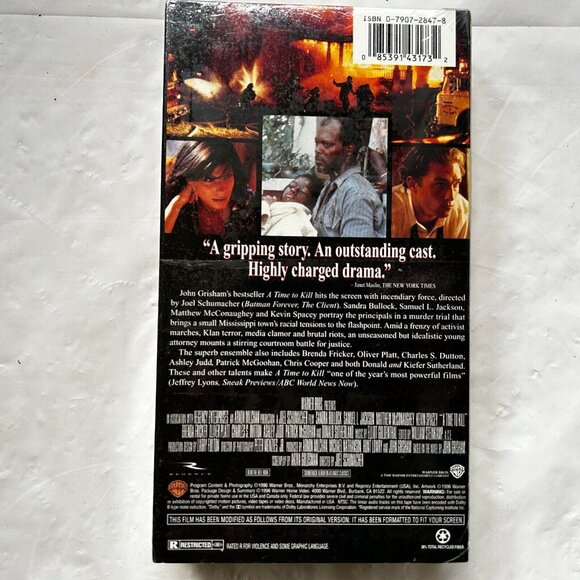 A Time To Kill VHS Samuel Jackson Sandra Bullock Brand New Sealed w/ Watermark - Picture 2 of 4